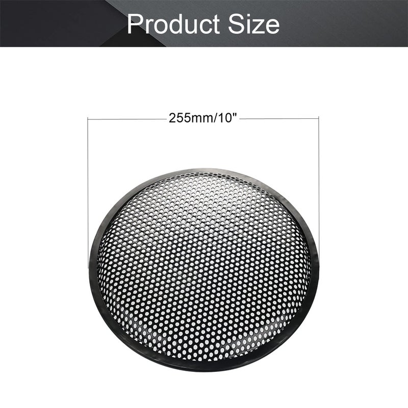 Fielect فيلكت 2 قطع غطاء شبك مكبر الصوت 10 بوصة غطاء سوب ووفر غطاء مكبر الصوت غطاء شبك الوافل واقي غطاء شبك ملحقات الصوت أسود - Image 2